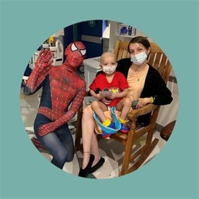 Spiderman Brightens Fellow Patients Day